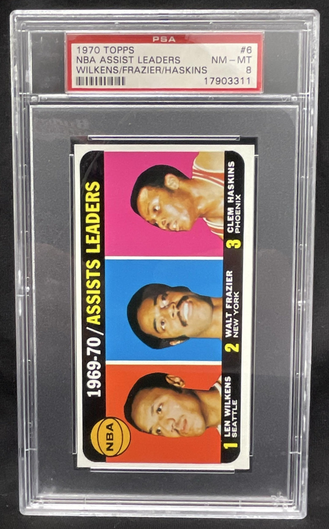 1970-71 Topps #6 Len Wilkens Walt Frazier Clem Haskins SP League Leaders PSA 8