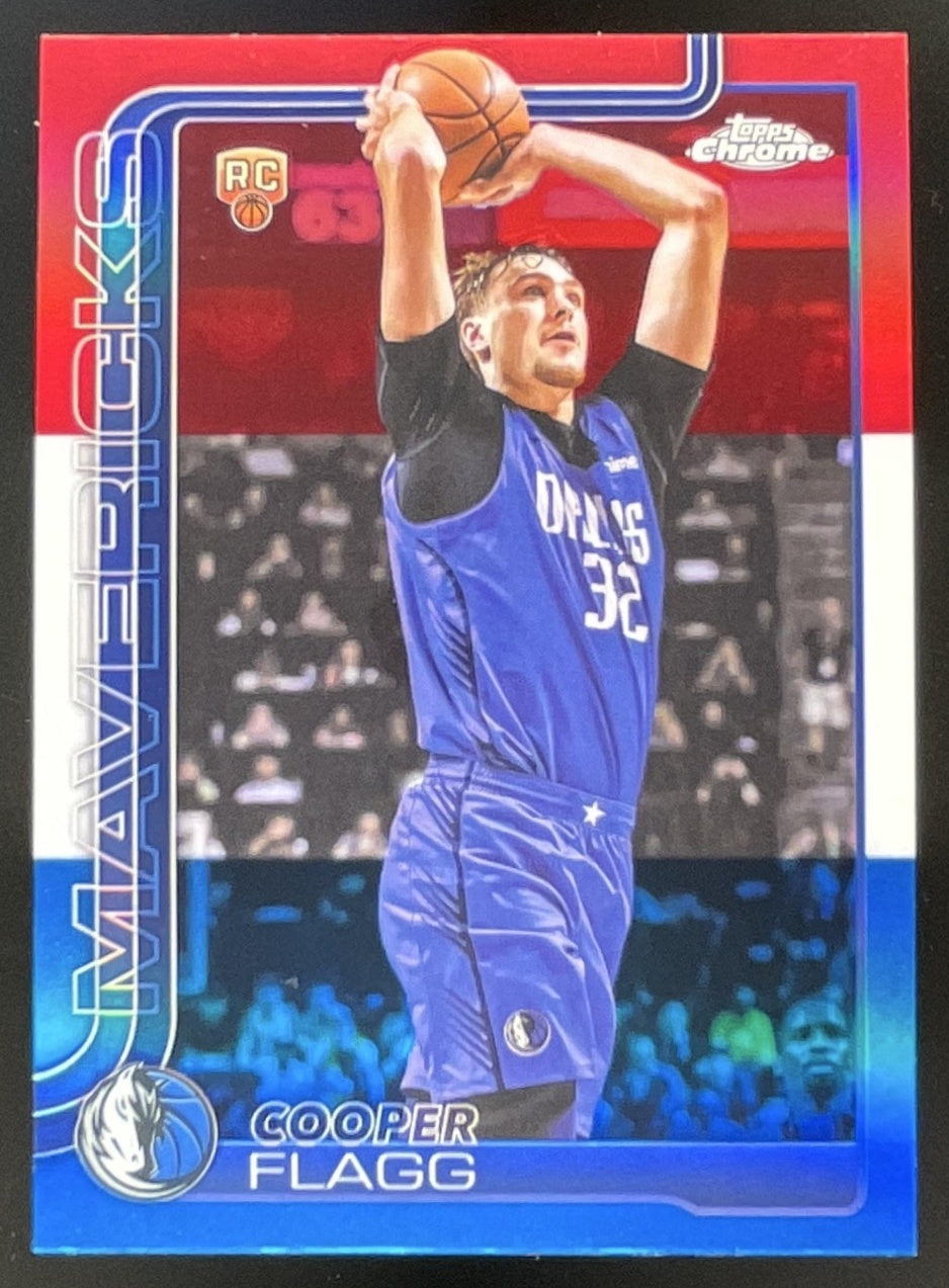 2025-26 Topps Chrome Red, White & Blue Refractor #251 Cooper Flagg RC