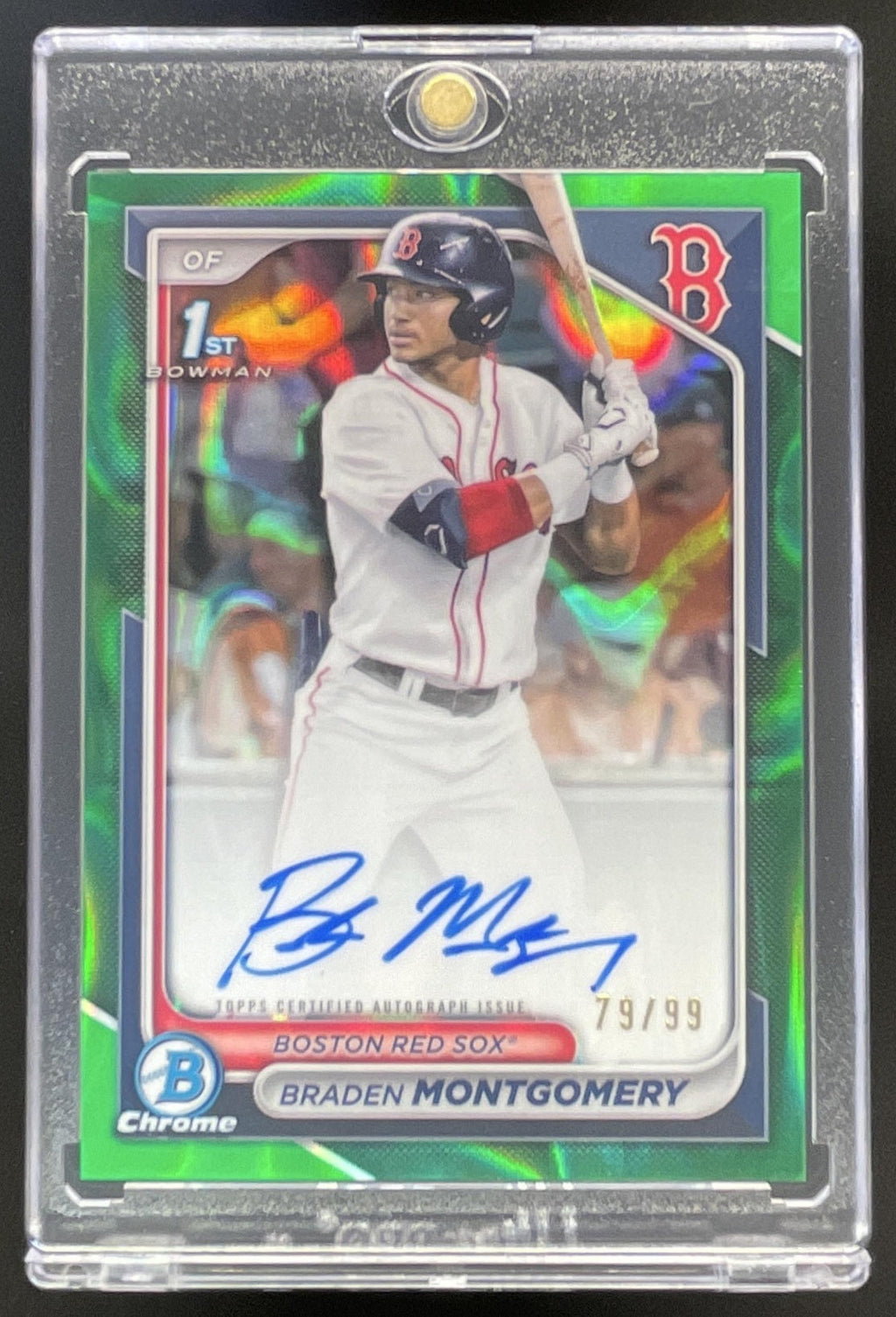 2024 Bowman Draft Chrome Green Lava  #CPA-BM Braden Montgomery RC Auto /99