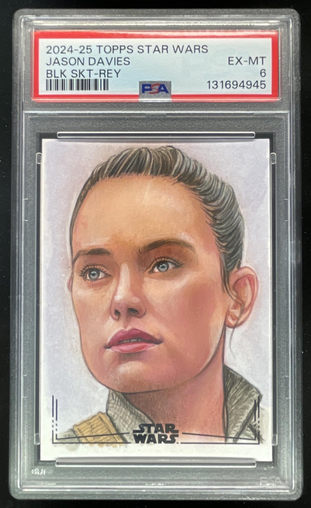 2024-25 Topps Star Wars Black Sketch Art Jason Davies Auto 1/1 PSA 6