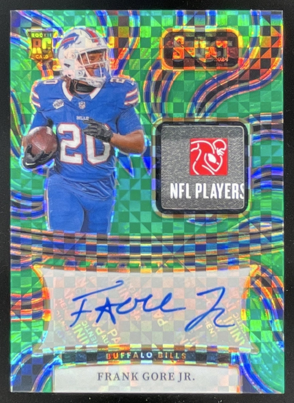 2024 Select Rookie Memorabilia Green Prizm #RSM-FGJ Frank Gore Jr. RC Auto /5