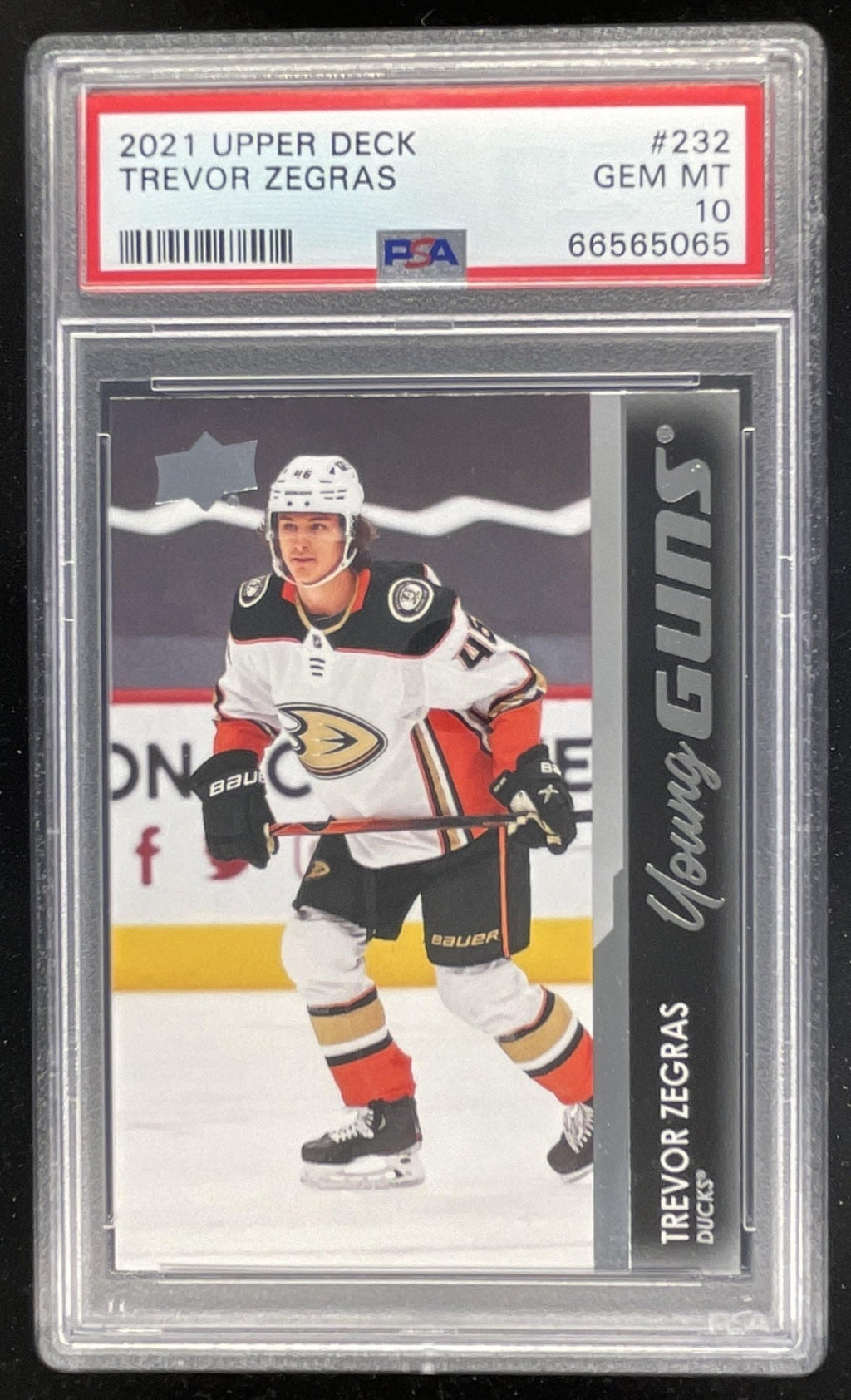 2021-22 Upper Deck #232 Trevor Zegras Young Guns RC PSA 10