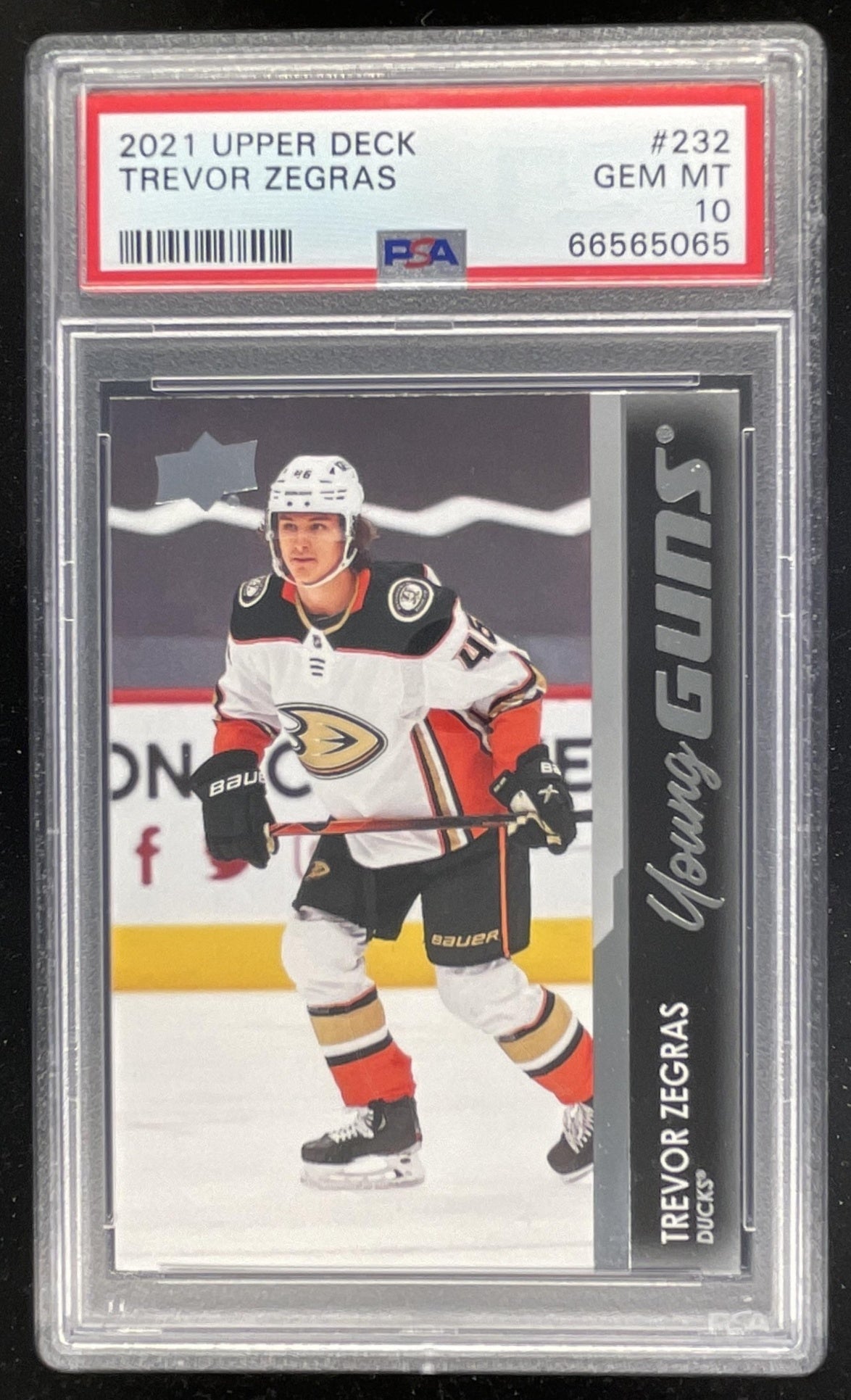 2021-22 Upper Deck #232 Trevor Zegras Young Guns RC PSA 10