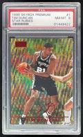 1998-99 Skybox x Premium Star Rubies #1 Tim Duncan /50 PSA 8