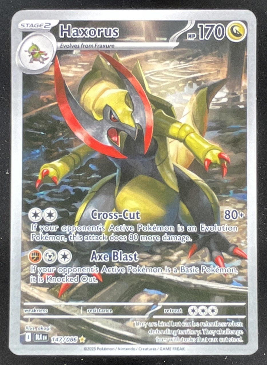 2025 Pokemon Black Bolt #147/086 Haxorus Illustration Rare