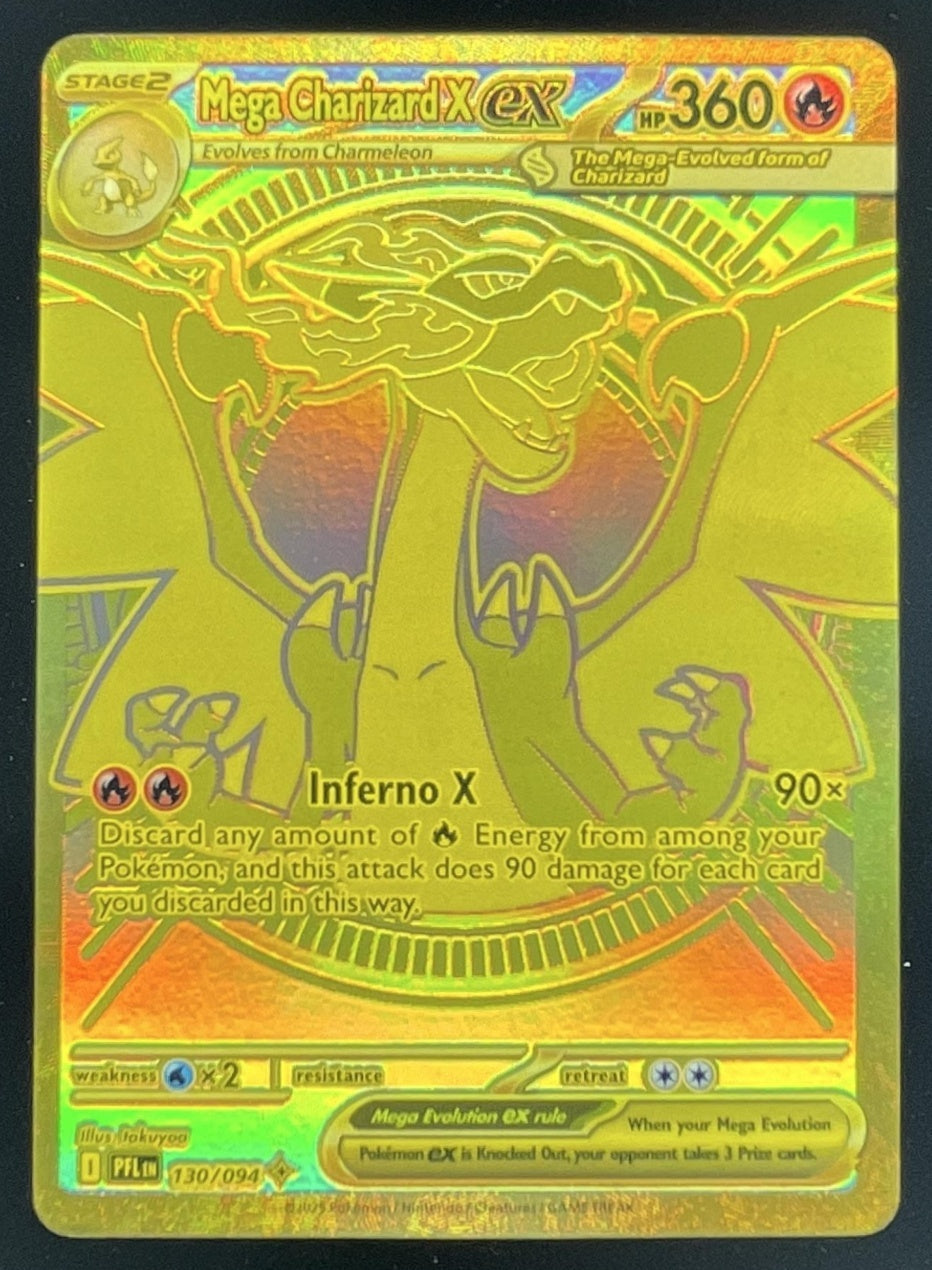 2025 Pokemon Phantasmal Flames #130/094 Mega Charizard X ex Mega Hyper Rare