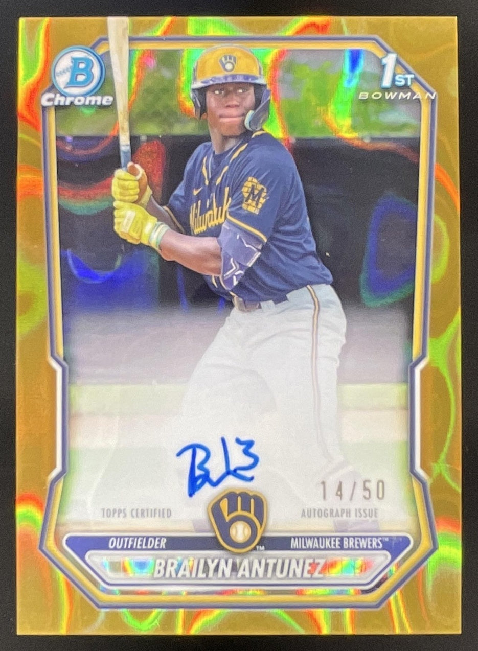 2026 Bowman Chrome Prospect Gold Lava  #CPA-BA Brailyn Antunez RC Auto /50