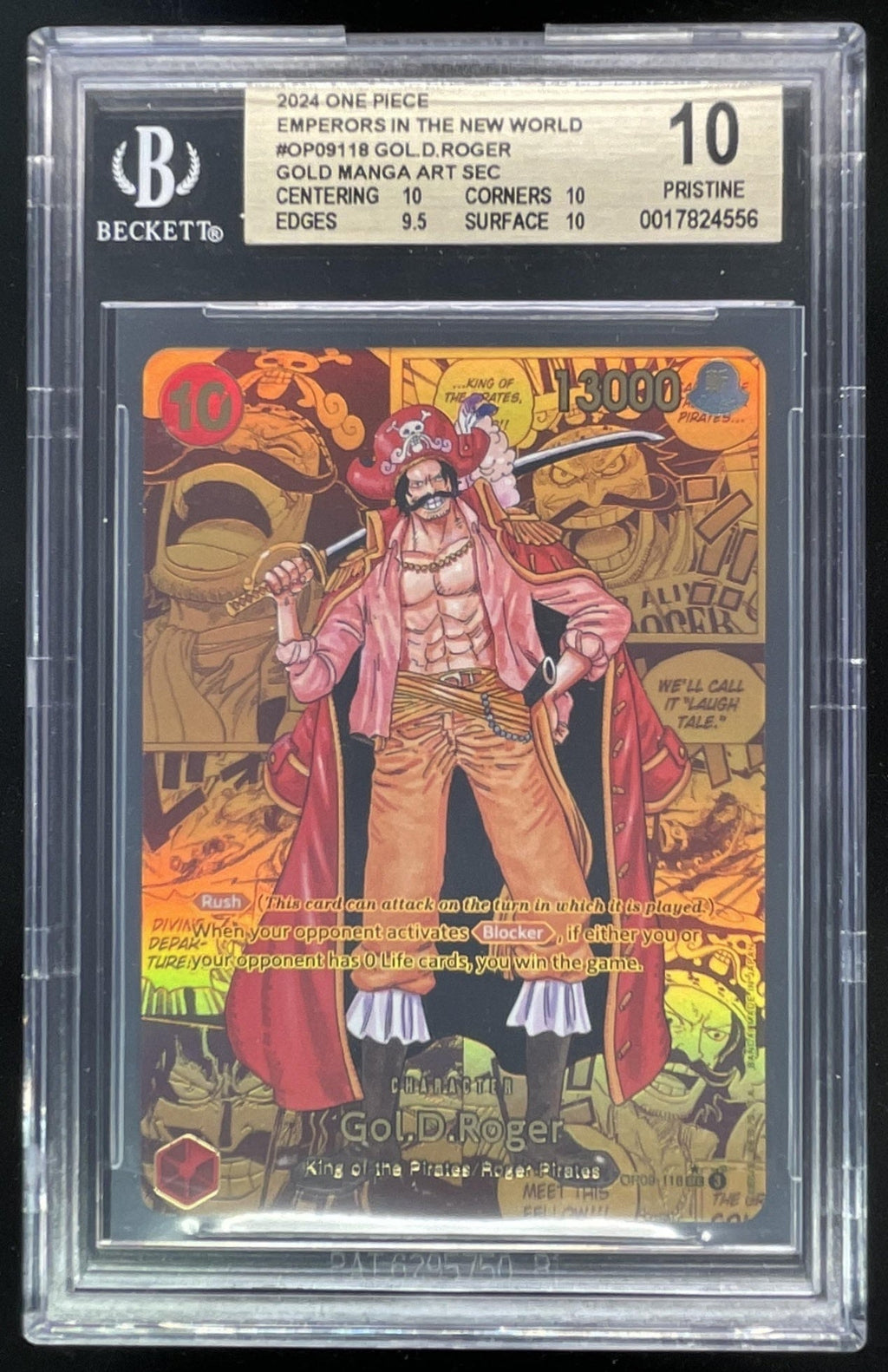 2024 One Piece Emperors In The New World Gol D Roger Gold Manga Art BGS 10