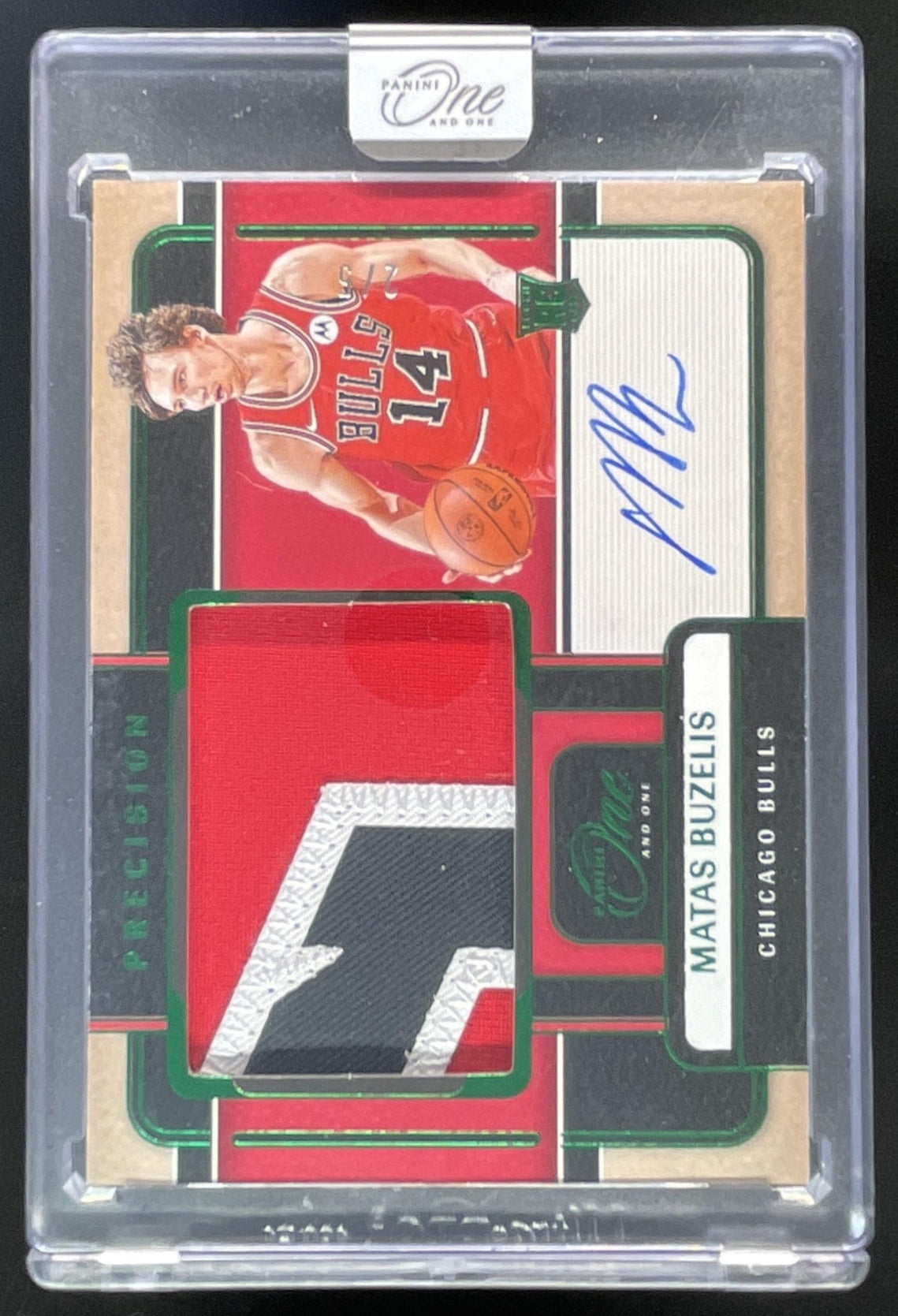 2024-25 One and One Precision Jersey Green #5 Matas Buzelis Auto /5