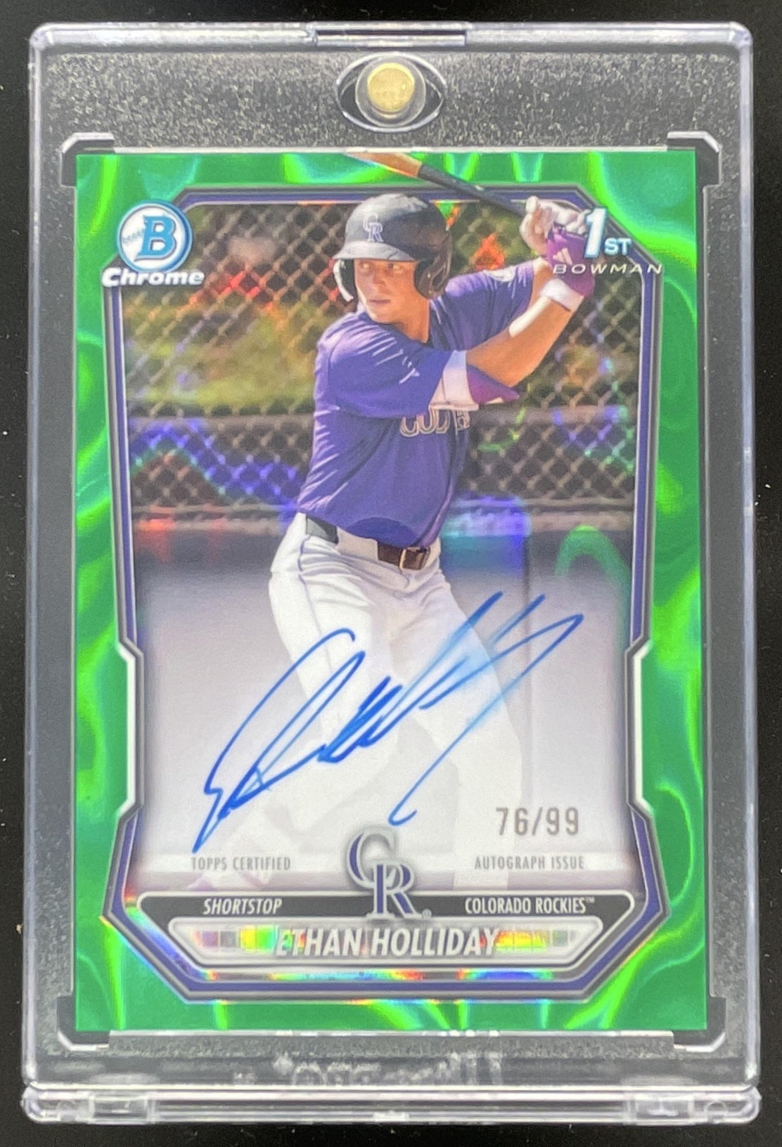2026 Bowman Chrome Green Lava #CPA-EH Ethan Holliday RC Auto /99