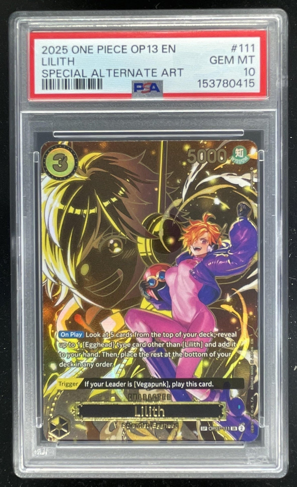 2025 One Piece OP13 EN #111 Lilith Special Alternate Art PSA 10