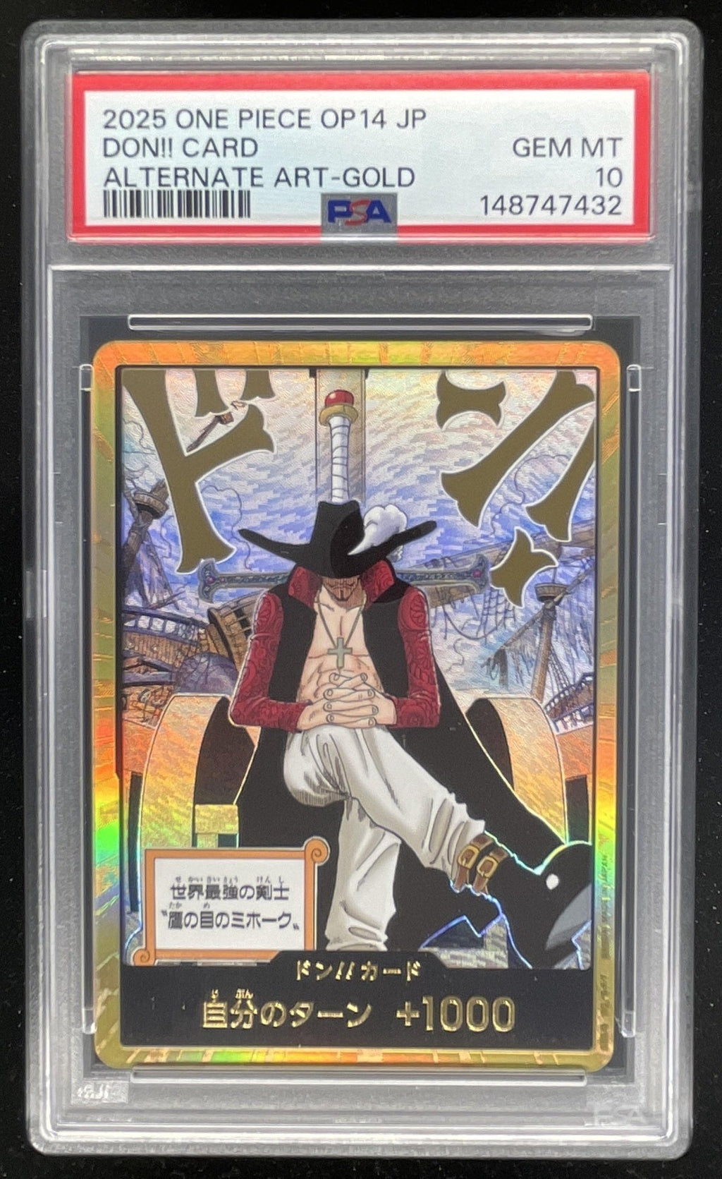 2025 One Piece OP14 Japanese DON!! Card Alternate Art Gold PSA 10