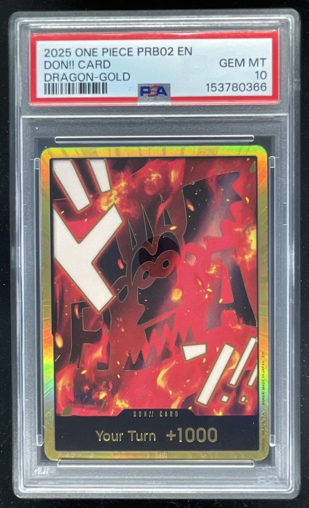 2025 One Piece PRB02 EN DON!! Card Dragon Gold PSA 10