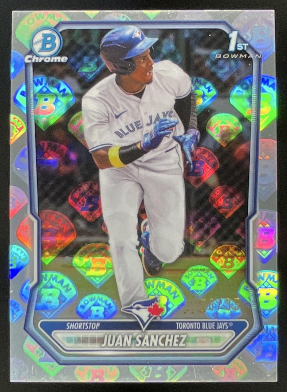 2026 Bowman Chrome Prospects Bowman LogoFractor #BCP-25 Juan Sanchez RC /35