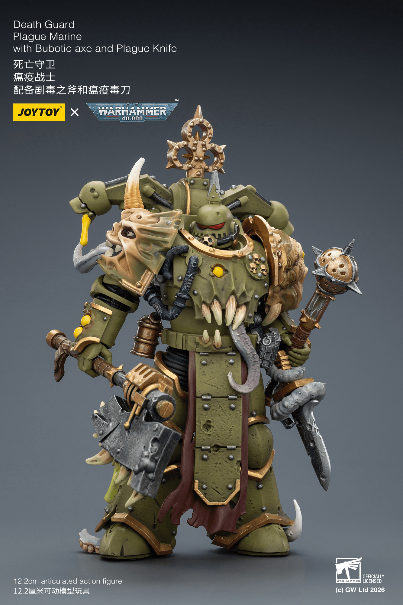 Death Guard Plague Marine with Bubotic axe and Plague Knife