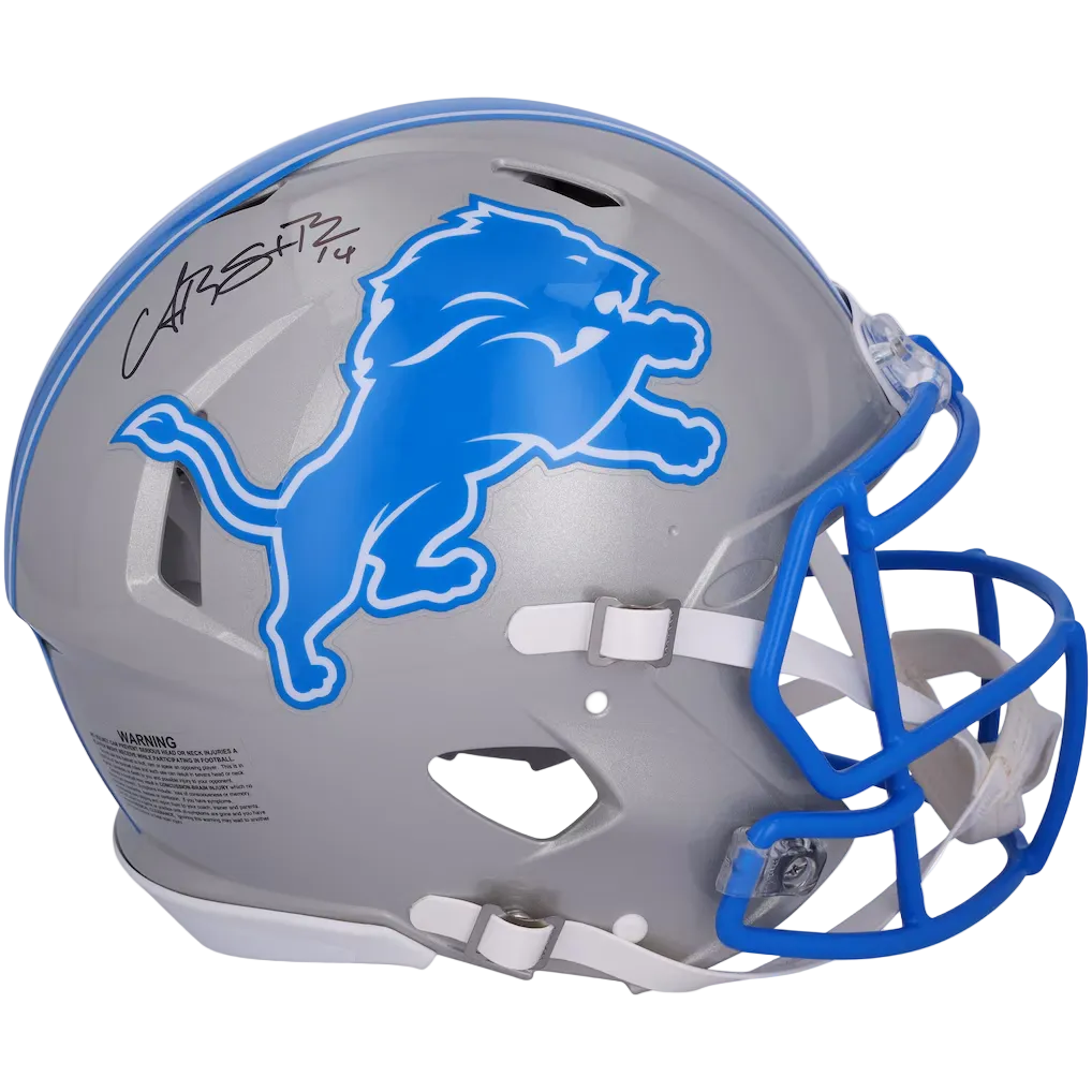 Amon-Ra St. Brown Autographed  Detroit Lions Full-Size Authentic On-Field Speed Helmet (Fanatics COA)