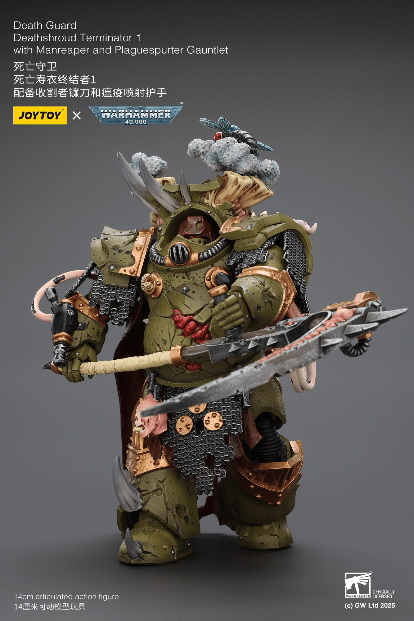 Death Guard Deathshroud Terminator 1 with Manreaper and Plaguespurter Gauntlet