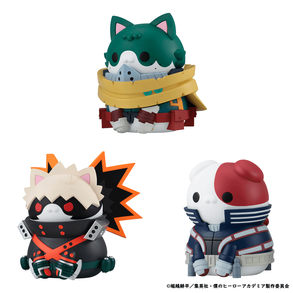 MEGA CAT PROJECT My Hero Academia Nyanto! The Big Heroaca Cats Series Midoriya &amp; Bakugo &amp; Todoroki set 【with gift】