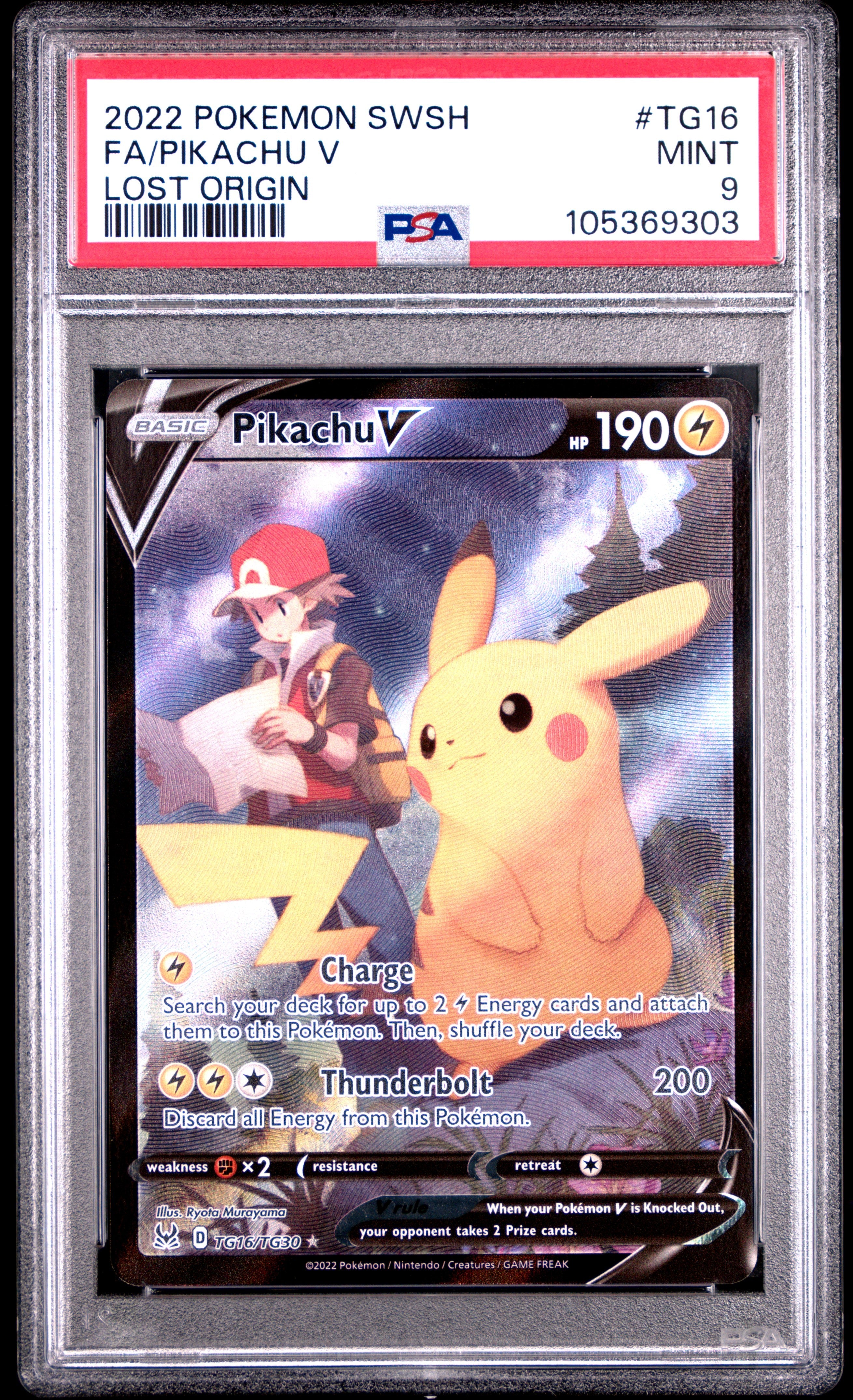 FA/PIKACHU V LOST ORIGIN 2022 POKEMON SWORD & SHIELD LOST ORIGIN PSA MINT 9