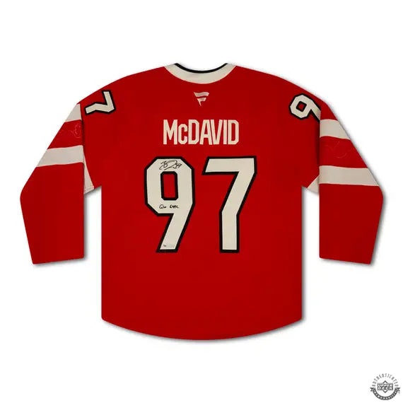 Upper Deck Authenticated - Connor McDavid Autographed & Inscribed “GW GOAL” Authentic 4 Nations Faceoff Red Team Canada Jersey