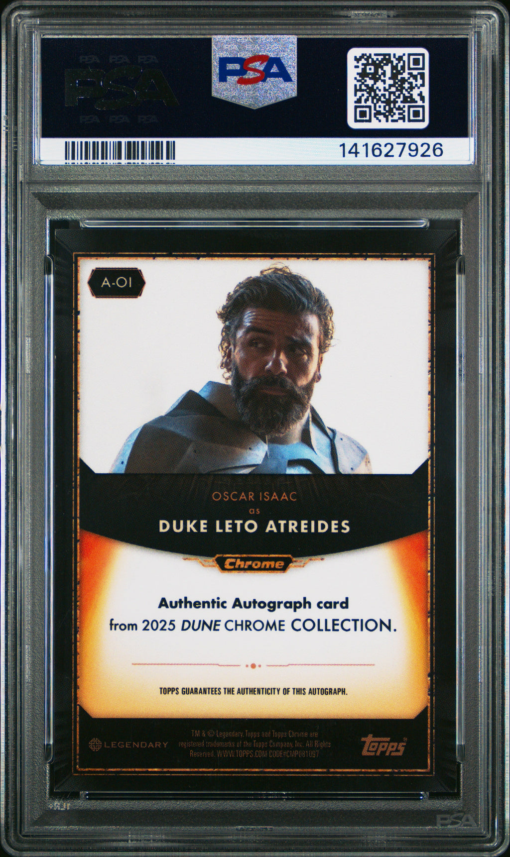 2024 Topps Chrome Dune - Oscar Isaac - On-Card Autographs - Gold Limited to /50 #A-OI - PSA Graded Card