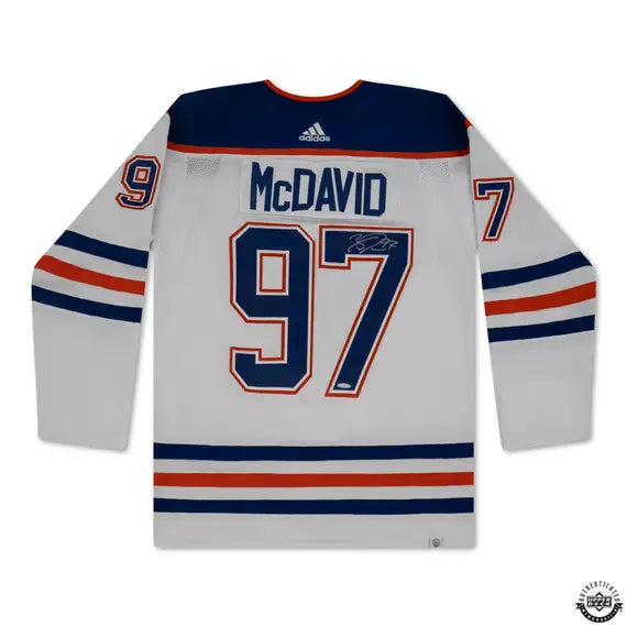 Upper Deck Authenticated - Connor McDavid Autographed White 2023 Adidas Edmonton Oilers Jersey