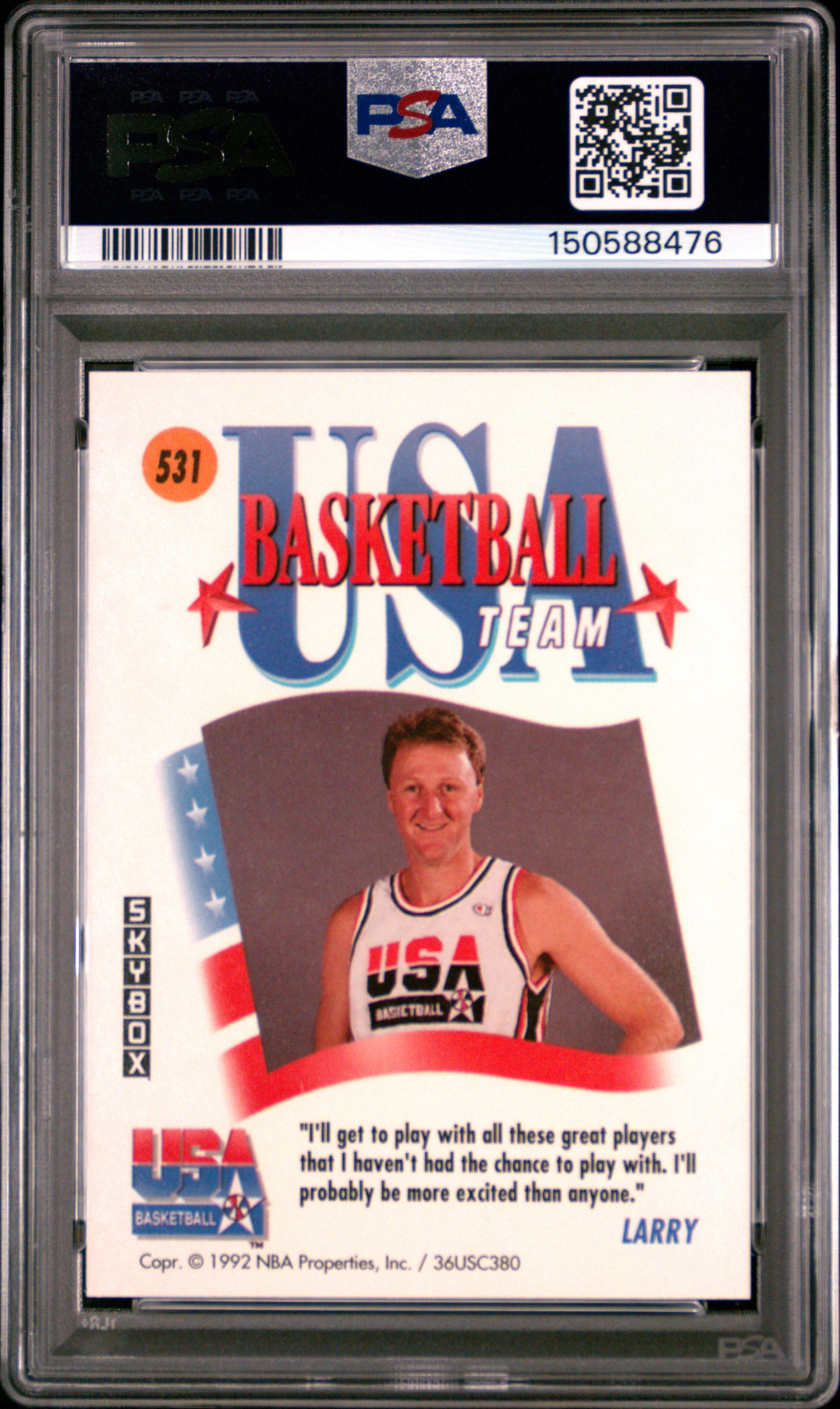1991 Skybox Larry Bird #531 Usa PSA 10