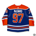 Upper Deck Authenticated - Connor McDavid Autographed 2023-24 Edmonton Oilers Stanley Cup Final Patch Blue Authentic Adidas Jersey
