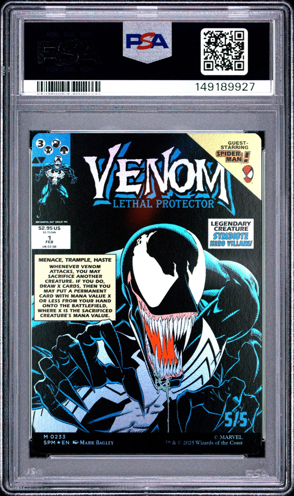 2025 Magic the Gathering Marvel's Spider-Man - Eddie Brock/venom (Double Sided) - Classic Comic-Foil #SPM 0233 - PSA Graded Card