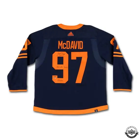 Upper Deck Authenticated - Connor McDavid Autographed & Inscribed Authentic Navy Adidas Edmonton Oilers Alternate Jersey