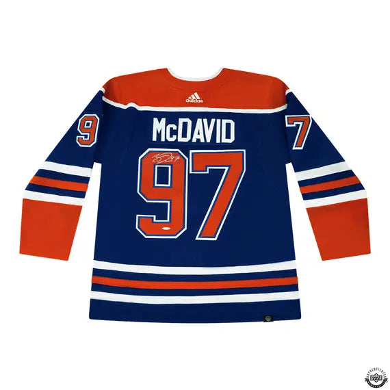Upper Deck Authenticated - Connor McDavid Autographed Blue Adidas Edmonton Oilers Jersey