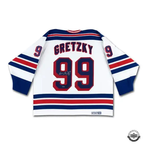 Upper Deck Authenticated - Wayne Gretzky Autographed Vintage Throwback White CCM New York Rangers Jersey