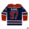 Upper Deck Authenticated - Connor McDavid Autographed & Inscribed "300th Goal" Blue Adidas Edmonton Oilers Jersey