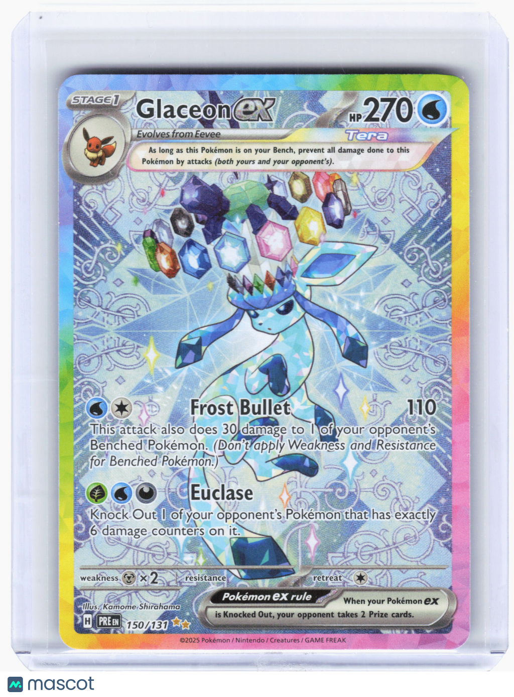 2025 Pokemon—Glaceon ex #150/131 Prismatic Evolutions—SIR Holo [Heavily Played]