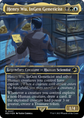FOIL Henry Wu, InGen Geneticist (Borderless) (Emblem) (REX-037) - Jurassic World Collection - Magic The Gathering