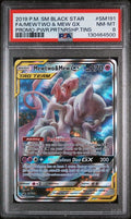 PSA 8 - 2019 POKEMON SM BLACK STAR PROMO #SM191 FA/MEWTWO & MEW GX PROMO-PWR.PRTNRSHP.TINS