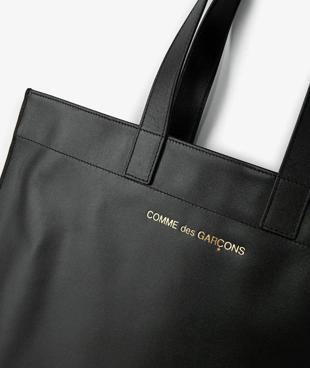 Comme des Garçons Wallet Leather Tote Bag - Black - SA9002-1
