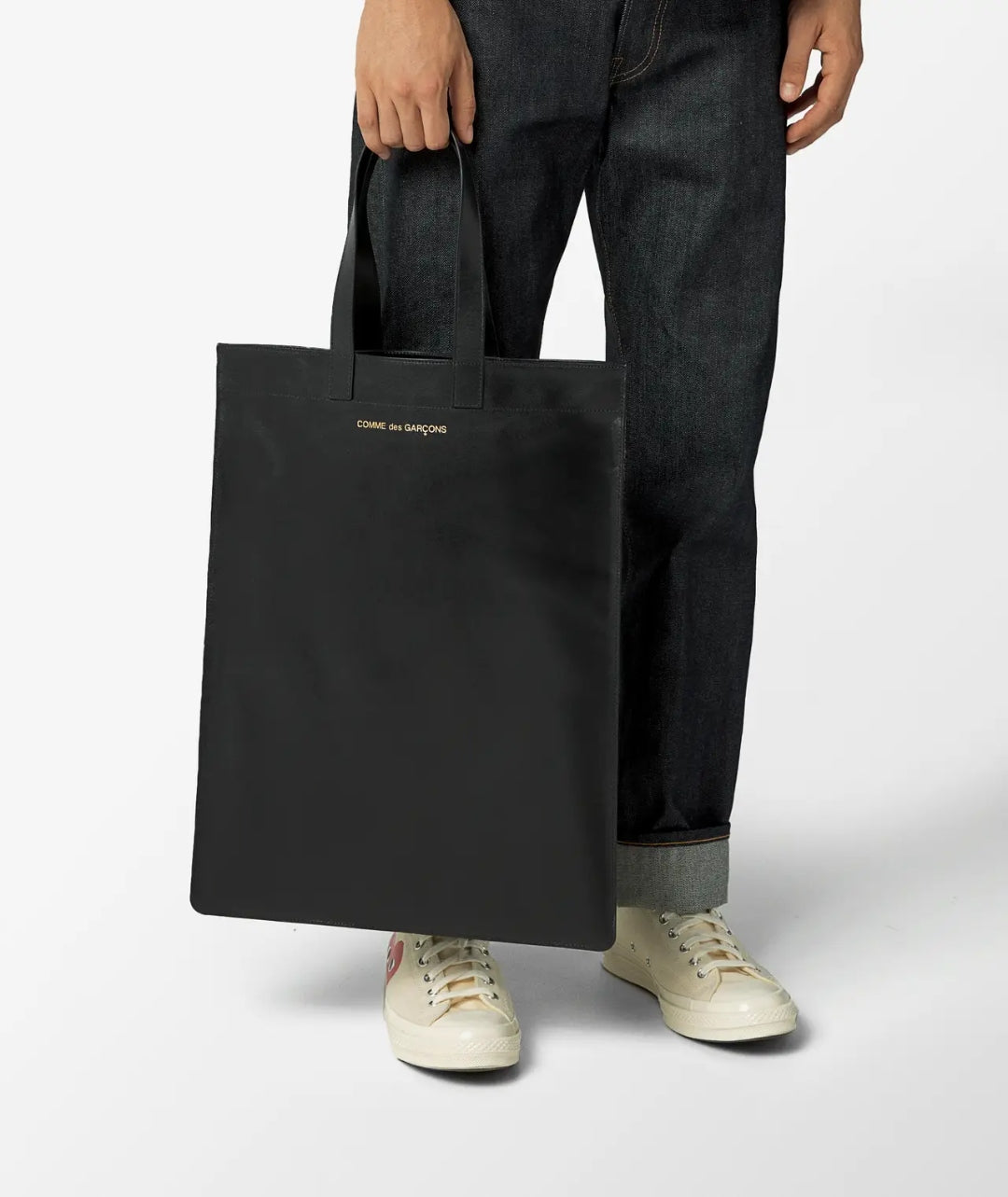 Comme des Garçons Wallet Leather Tote Bag - Black - SA9002-1