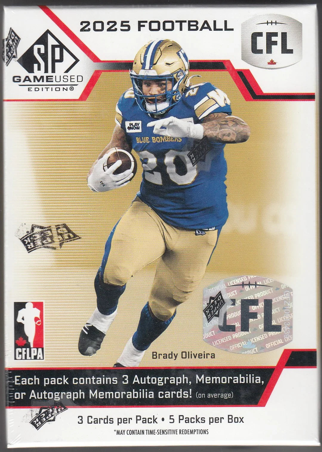 Upper Deck - 2025 - CFL Football - SP Game-Used - Hobby Box