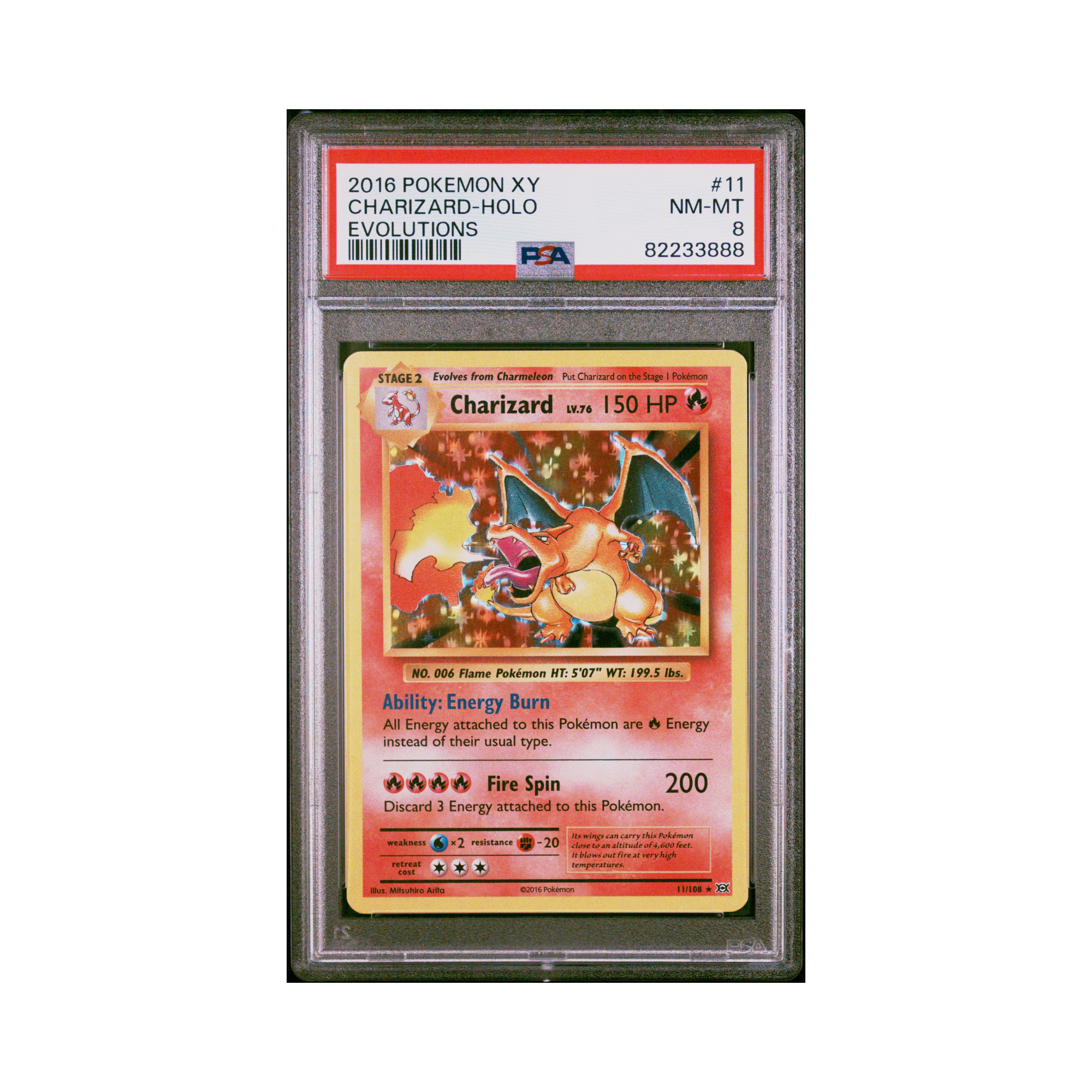 2016 Pokemon XY Evolutions Charizard #11 PSA 8
