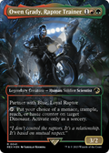 FOIL Owen Grady, Raptor Trainer (Borderless) (Emblem) (REX-041) - Jurassic World Collection - Magic The Gathering