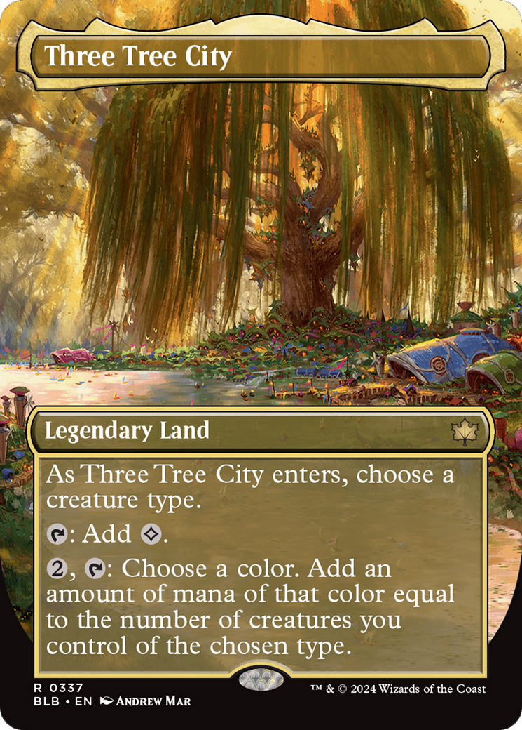 FOIL Three Tree City (Borderless) (0337) (BLB-337) - Bloomburrow - Magic The Gathering