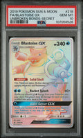 FA/BLASTOISE GX UNBROKEN BONDS-SECRET 2019 POKEMON SUN & MOON UNBROKEN BONDS PSA GEM MT 10