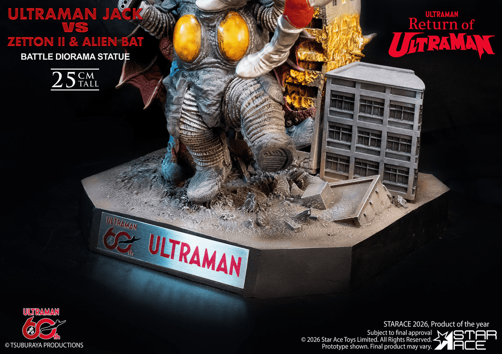 ULTRAMAN 60TH ANNIVERSARY Ultraman Jack vs Zetton II &amp; Alien Bat Battle scene diorama resin statue