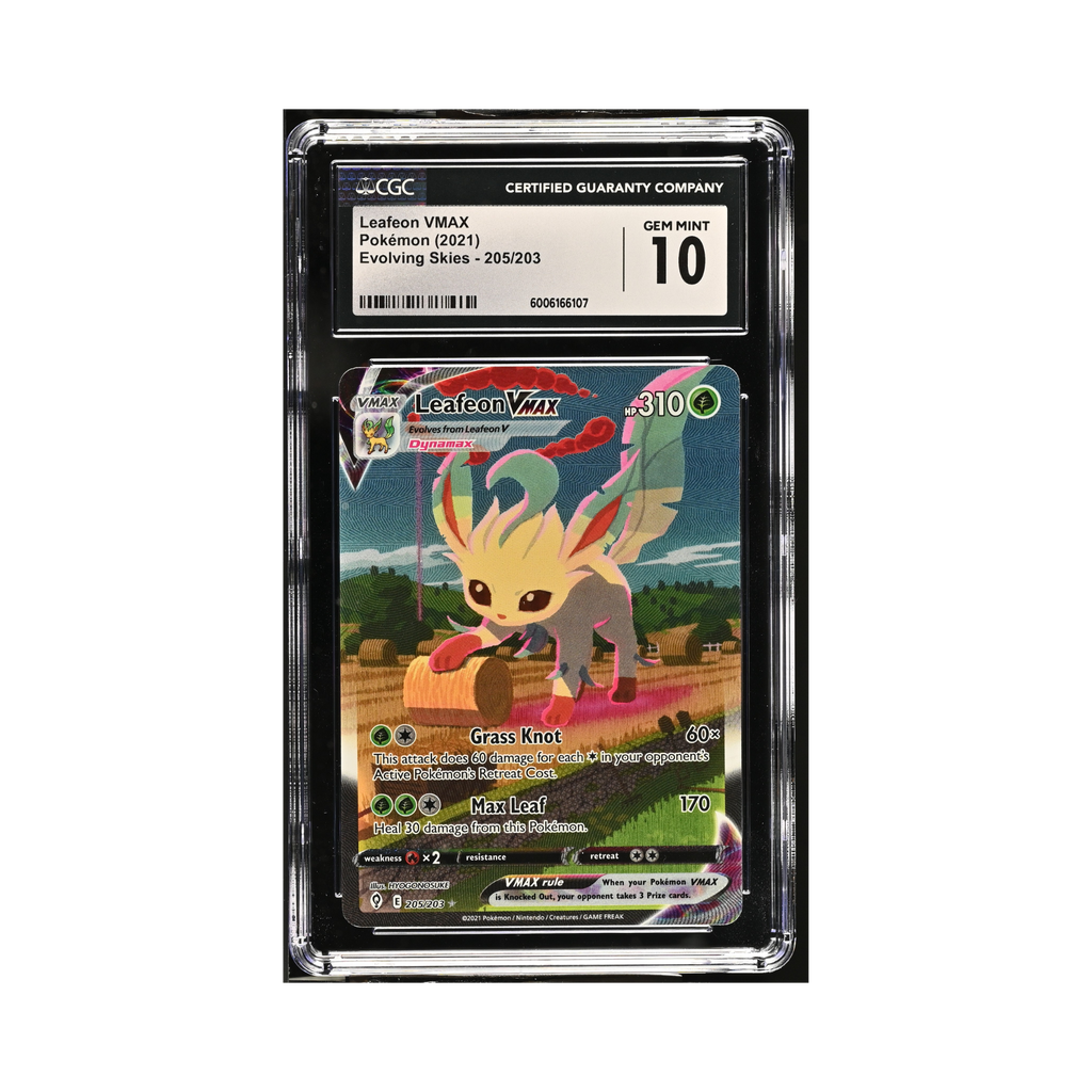 2021 Pokemon Evolving Skies Leafeon Vmax #205 CGC Gem Mint 10