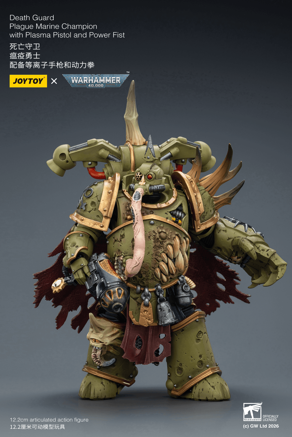 Death Guard Plague Marine Champion with Plasma Pistol and Power Fist