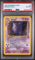 PSA 6 - 1999 POKEMON FOSSIL #5 GENGAR-HOLO