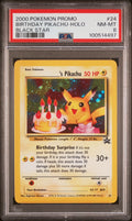 BIRTHDAY PIKACHU-HOLO BLACK STAR 2000 POKEMON PROMO BLACK STAR PSA NM-MT 8