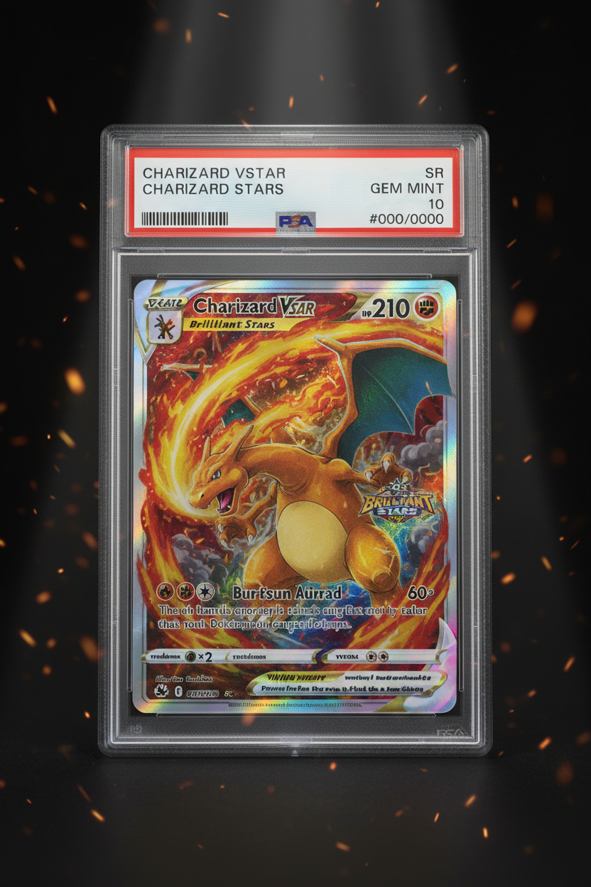 FA/CHARIZARD VSTAR BRILLIANT STARS-SECRET 2022 POKEMON SWORD & SHIELD BRILLIANT STARS PSA GEM MT 10