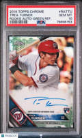 2016 Topps Chrome Rookie Trea Turner #RA-TTU Green Refractor PSA 10 Auto /99